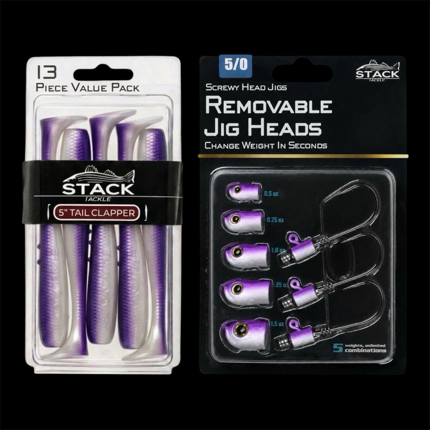 Screwy Head Jigs + Tail Clapper Bundle Pack